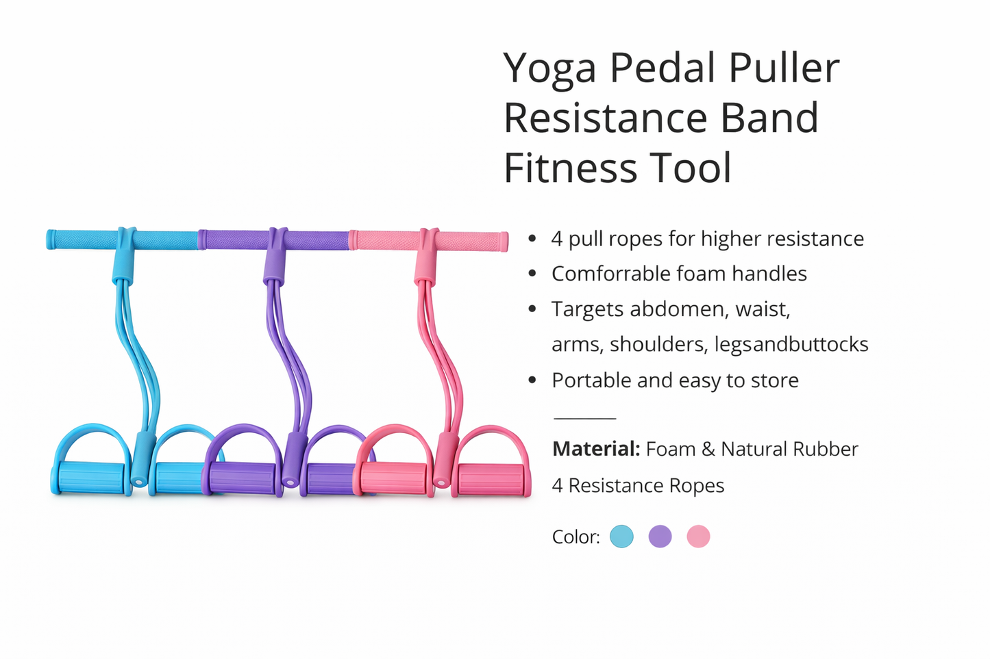 4 pull ropes for strong and balanced resistance